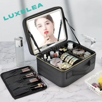 Beautiful Large Capacity Cosmetic Case with a built in LED Mirror