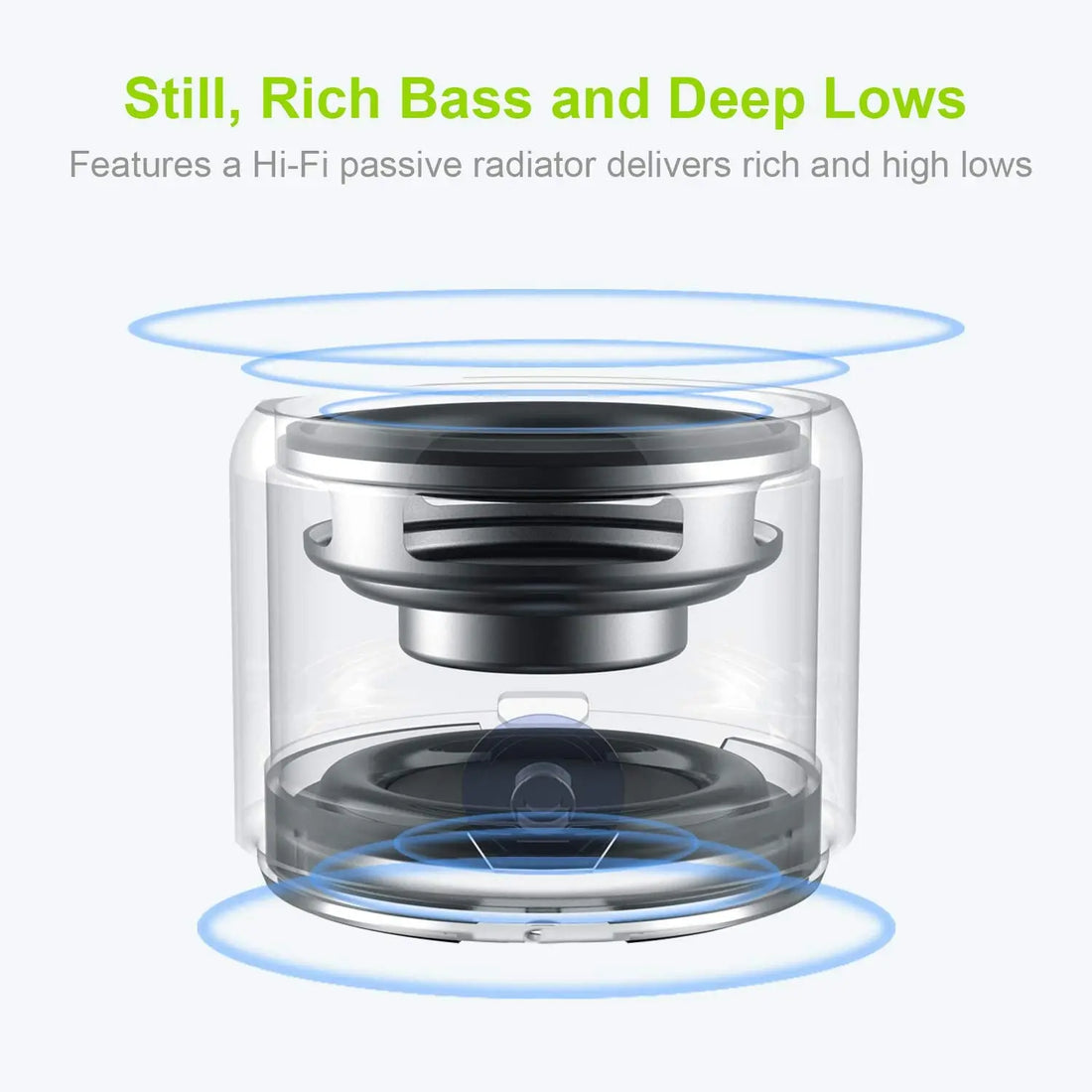 EWA A106 Pro Mini Portable Wireless Bluetooth 5.0 Speaker Custom Bass Radiator IPX7 Waterproof Metal Speakers Travel Case
