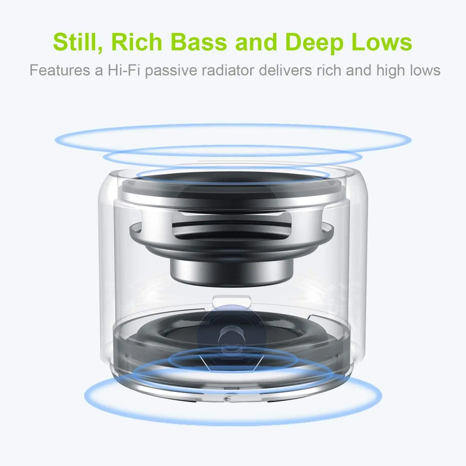 EWA A106 Pro Mini Portable Wireless Bluetooth 5.0 Speaker Custom Bass Radiator IPX7 Waterproof Metal Speakers Travel Case