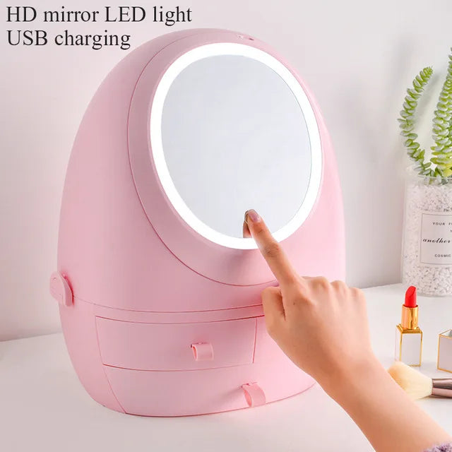 Fantastic Cosmetic Makeup Organiser With LED Mirror