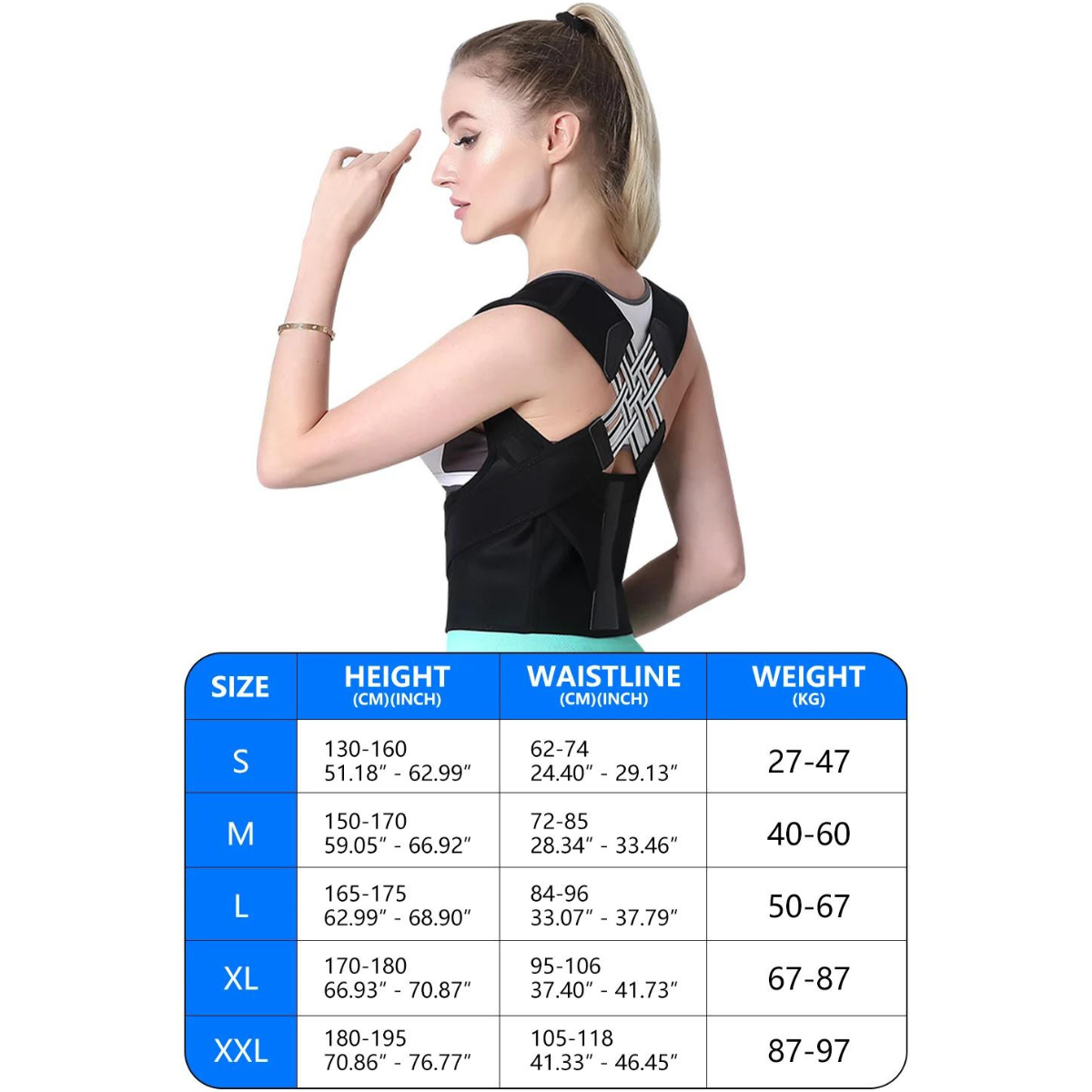 Adjustable Back Posture Corrector Belt for Women And Men, Prevents Slouching and Helps Relieve Pain