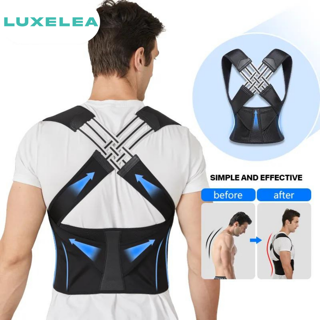 Adjustable Back Posture Corrector Belt for Women And Men, Prevents Slouching and Helps Relieve Pain
